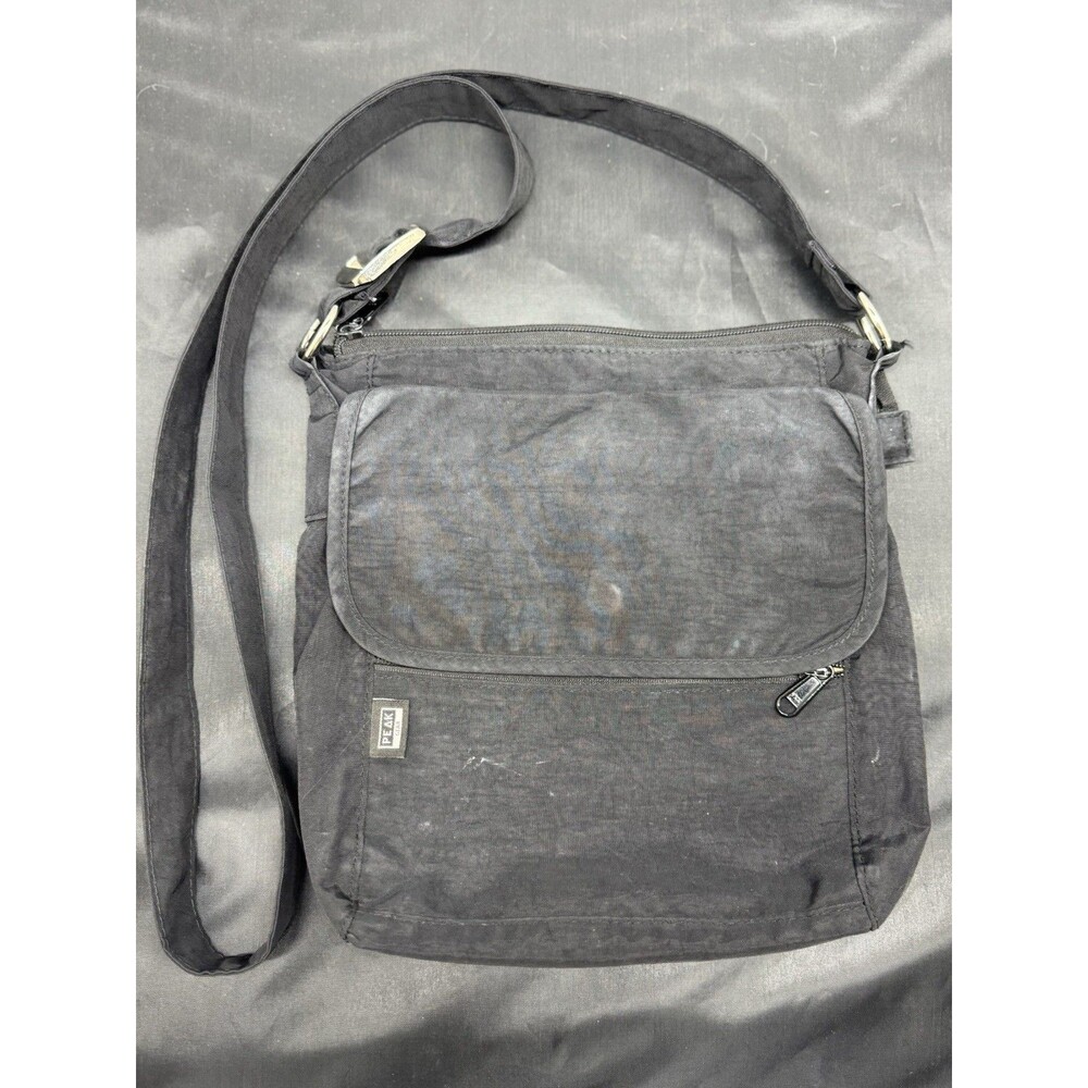 Peak Gear RFID Sling Purse Black CrossBody Bag Unisex Zip Closure Pockets 10x10